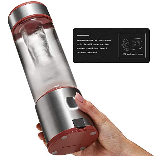 TTLIFE S-POW Portable Glass Smoothie Blender, USB Rechargeable, Stainless Steel 4-Blade for Travel Personal, Juice, Shakes and Baby Food, Mixer Juice Cup with 5200mAh Rechargeable Battery, FDA, BPA Free-Red - Thumbnail 2