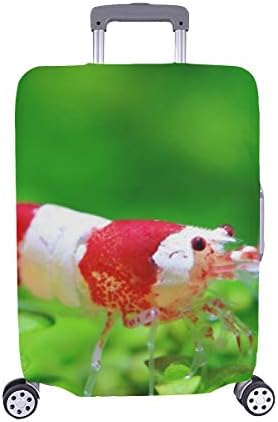 Crystal Red Shrimp Standing On Aquatic Moss Pattern Spandex Trolley Case Travel Luggage Protector Suitcase Cover 28.5 X 20.5 Inch