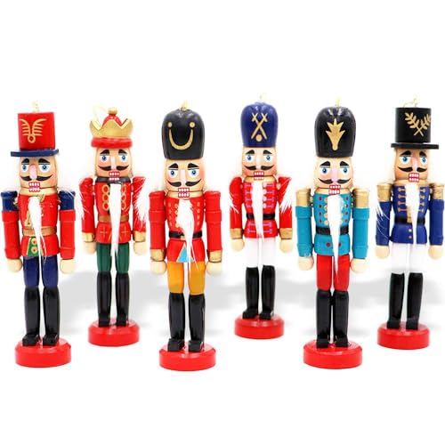 Jolik 6 PCS Nutcracker Ornament Set Wooden