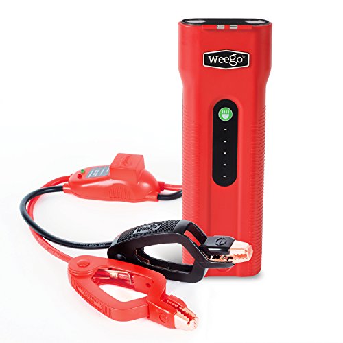 WEEGO 66 Jump Starter (2018 Model) 2500 Peak 600 Cranking Amps High Performance Lithium Ion Power Pack Quick Charges Phones 500 Lumen LED Flashlight Water Resistant USA Designed and Engineered WEEGO 66 Jump Starter (2018 Model) 2500 Peak 600 Cranking Amps High Performance Lithium Ion Power Pack Quick Charges Phones 500 Lumen LED Flashlight Water Resistant USA Designed and Engineered
