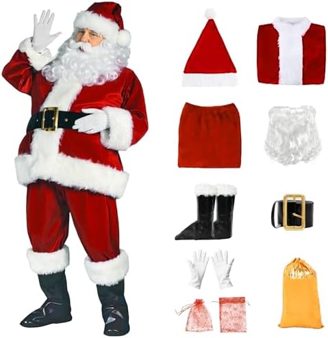 SUPVOX Disfraz Navideño Para Muñecas Labubu – Set De Papá Noel Con Gorro, Abrigo Y Pantalones, Compatible Con Labubu 1-3