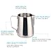 Milk Frothing Pitcher - Stainless Steel Frothing Pitcher 20 OZ Frothing Cup with Measurements on Both Sides for Espresso Cappuccino Coffee Latte Art Pitchers Milk Frothers