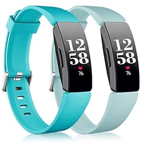 Vobafe 2 Pack Bandje Compatibel met Fitbit Inspire Bandje/Inspire HR Bandje, Zachte Siliconen Sportband Vervangende…