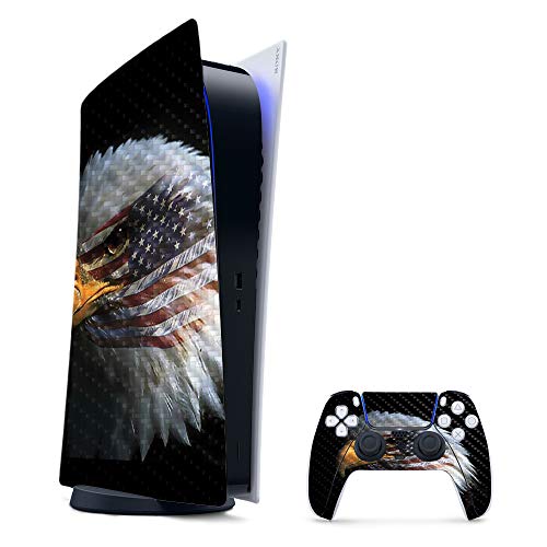 MightySkins Carbon Fiber Gaming Skin for PS5 / Playstation 5 Digital Edition Bu…