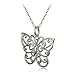 Hoops & Loops Black Flashed Sterling Silver High Polished Filigree Butterfly Necklace