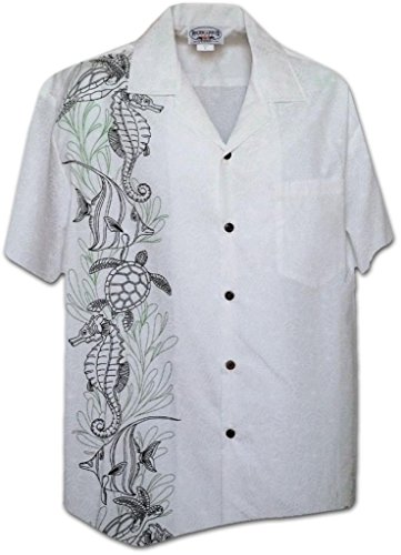 Oceanarium panel tropical men s shirt snow xl
