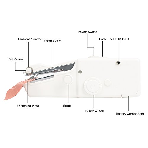 Amado Portable Sewing Machine, Professional Battery-operated Sewing Handheld Electric Household Tool, Cordless Quick Stitch Tool for Fabric - Thumbnail 4