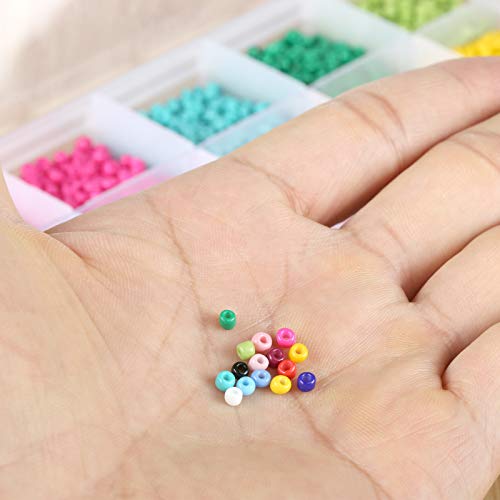 image for Naler 7500pcs Multicolor 3mm Pony Glass Seed Beads with Lobster Clasps
