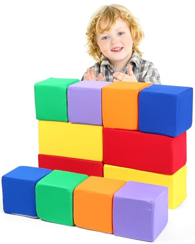 UHAPPYEE Macaron Colored Round Sponge for Boys - Toddler Foam Buliding Blocks,Soft & Safe Bath, Art Craft, and Sensory Play Supplies