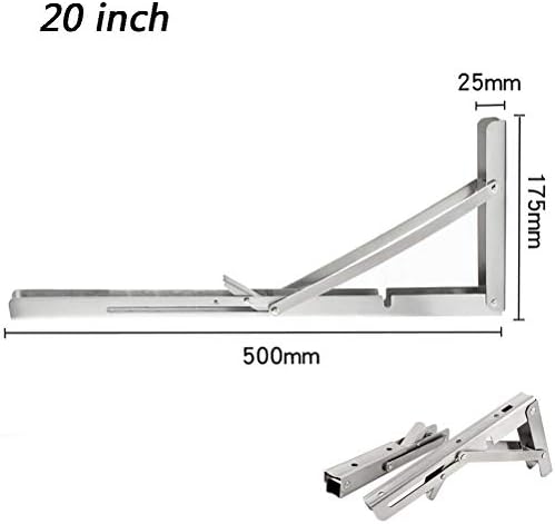 上品 折りたたみ 棚受け 金具 頑丈 L型アングル 錆びにくい 棚受け金具 Size 500x175mm 付属のネジ 耐荷重50kg