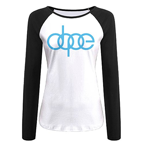 Women's Dope Audi Logo Long Sleeve Raglan Baseball T-shirt Black