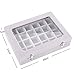 RISINGSUN 24 Grids PU Velvet Leather Earrings Tray Display Storage Box Studs Rings Jewelry Holder Necklace Bracelet Organizer Grass Showcase Case Stand Large Capacity for Travel Birthday Gifts（Grey）