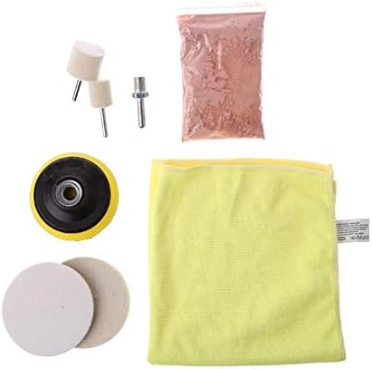 Hellycuche 8PC Automotive Glass Windshield Rear Side Window Scratch Removal Polishing Pad Repair Kit for Cars