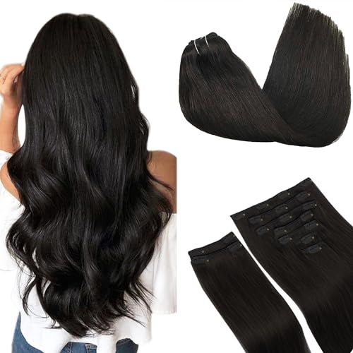 GOO GOO Natural Hair Clip in Extensions, 9pcs 150g 40cm Natural Black Hair Extensions Natural Hair