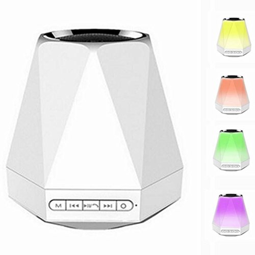 New Portable LED Wireless Beside Bedroom Lamp With Bluetooth Speaker Multicolor Dimmable Atmosphere Night Light with FM and Mic Support TF Card