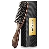 100% Wild Boar Bristle Hair Brush for Men, Stiff