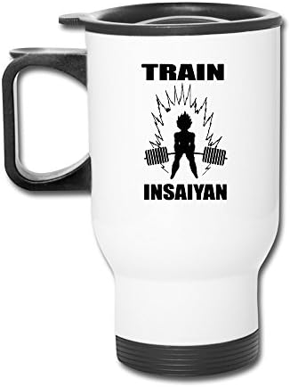 White DBZ Train Insaiyan Super Saiyan Travel Mugs Stainless Travel