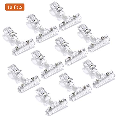 YANSHON 10Pack Plastic Merchandise Sign Clips Rotatable Pop Clip Price Display Clip Holder Stand, Double Display Clips Clear, 3.1inch Wide - Thumbnail 7