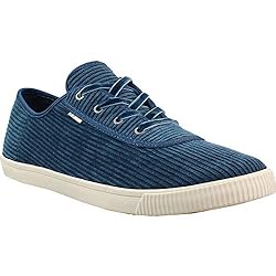 TOMS Womens Carmel Lace Up Sneakers Shoes Casual Blue Size B