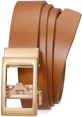Women Leather Ratchet Belt for Jeans Pants with Automatic  display picture 3