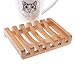 Aysekone 1 Pack Natural Bamboo Soap Dish Tray Holder Storage Soap Rack Plate Box Container for Bathroom Home Outdoor Hiking Camping Use