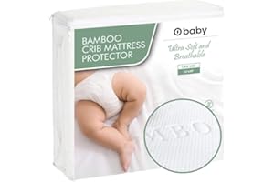 Ultra Soft Bamboo Crib Mattress Protector, Waterproof Baby Crib Sheet, 52x28x9, Long Skirt, Hypoallergenic, Crib Mattress Cov