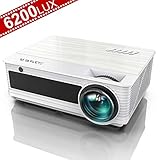 Projector, YABER Native 1080P Movie Projector with 6200 Lumens 78,000 Hours X/Y Zoom Function, Full HD Video Projector Compatible with iPhone,Android,PC,TV Box,PS4 for Home/Outdoor/Gaming