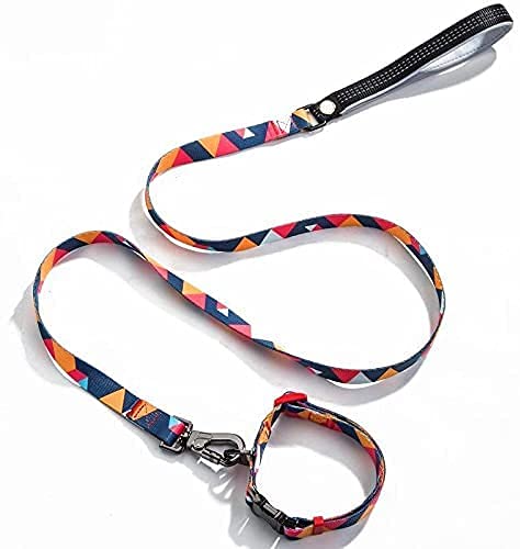 Geometric Pattern Dog Collar & Lead - Medium - 1.5m Length