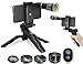 MY MIRACLE Camera Shutter Remote and Lens Kit for iPhone 6/6s/6plus/6splus/7/7plus/8, 12x Telephoto/CPL / Fisheye/Macro + Wide Angle Lens/Tripod /Tripod Adapter/Hard Case/Universal Clip