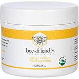 BeeFriendly Face and Eye Cream All Natural USDA Certified Organic Moisturizer, All In One Face, Eye, Neck, Decollete Cream, 2 oz