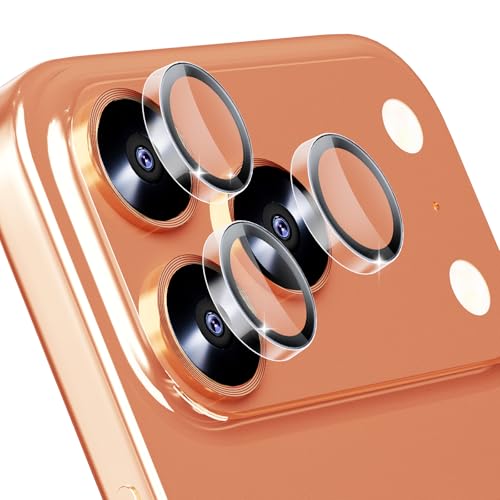 KEKBOXQ Pack of 6 Camera Protection for iPhone 17 Pro Max/iPhone 17 Pro/iPhone 15 Pro Max/iPhone 15 Pro, Ultra Clear 9H Hardness Camera Protection, Anti-Scratch Ring Cover Made of Tempered Glass