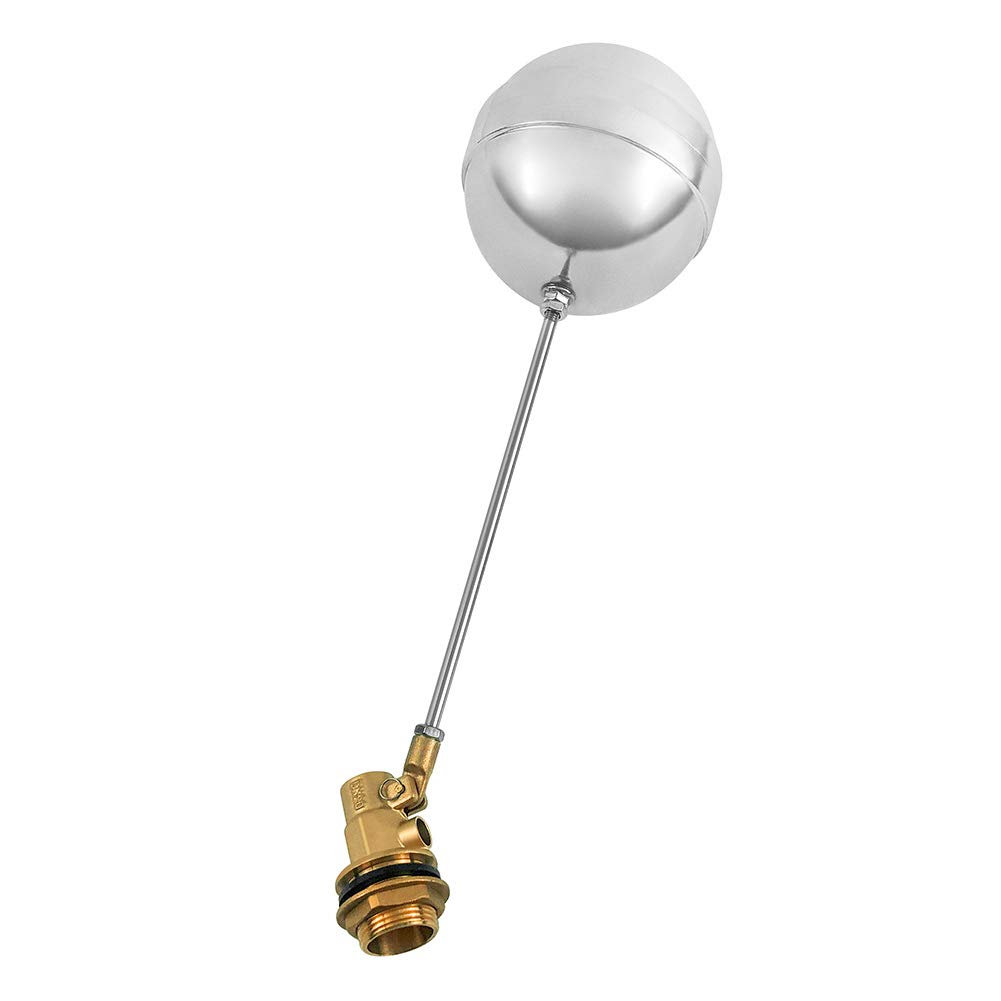 QWORK® Stainless Steel Floating Ball Float Valves 1 inch DN25 Adjustable Male Thread Water Float Sensor Hydraulics, Pneumatics & Plumbingall