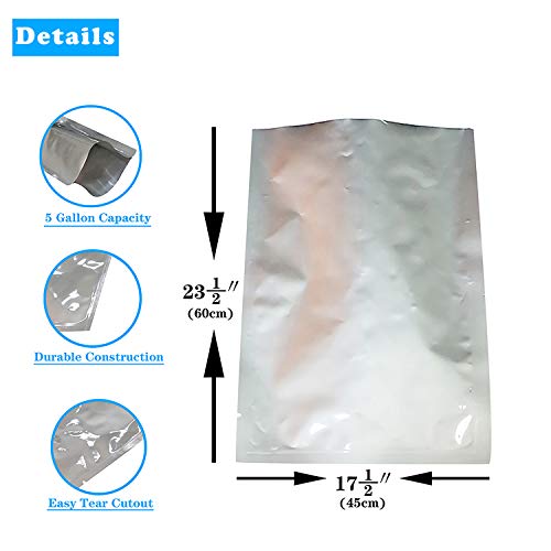 25 Pieces 5 Gallon Mylar Bags, Mylar Foil Flat Heat Sealing Bags for