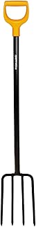Fiskars Spatengabel für harte, steinige Böden, Mit 4 Zinken, Länge 122 cm, Hochwertige Stahl-Zinken/Kunststoff-Stiel, Schwarz/Orange, Solid, 1003458