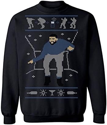 Lion Tees Adult Christmas Hotline Bling Funny Ugly Christmas Crew Neck Sweatshirt - 4X - Large (Black)
