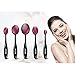 BEZOX Silicone Makeup Brush, Set of 5pcs Oval Makeup Brushes, Cream/Cosmetics/Foundation Application Tools - W/Makeup Brushes Acrylic Holder