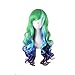 Kuulee Women's Multi-color Full Wig Long Curly Hair Heat Resistant Wigs Harajuku Style Hair Wigs Costume Wigs for Cosplay/Party Lolita