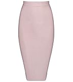 Hego Women's Solid Color Bodycon Bandage Knee-Length Skirt H4242