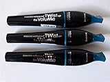 3 x Bourjois Paris Twist Up The Volume Waterproof Mascara 8ml - 21 Black