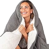 Luna Weighted Sherpa Fleece Blanket Throw - Plush