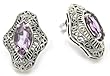 Sterling Silver Filigree Amethyst Earrings