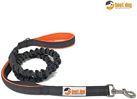 Best Dog premium dog harness for large dogs reflective, with jerk damper, Orange, Groß