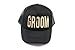 Bachelorette Party Black Groom Cap Gold Metalllic Trucker Hats (Black-Groom)