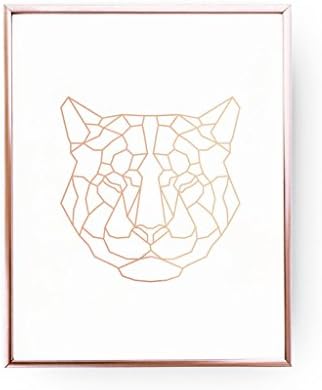 Tiger Print, Geometric Tiger, Tiger Art, Rose Gold Foil, Tiger Wall Art, Animal Poster, Nursery Print, Animal Decor, Bedroom Art