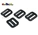 CooBigo 12 Pack Plastic Buckles for Straps 3/4 Inch Tri-Glide Slide, Plastic Slide Clip Heavy Duty Adjustable Webbing Tri-glides Slider Buckle for Backpack Straps Dog Collar Harness