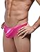 K-Men's Men's Pouch Breathable Smooth Ice Silky Triangle Bikinis Brief Underwear, Rose Red, Large