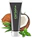 Charcoal Teeth Whitening Toothpaste Activated - All Natural Black Fluoride Free Tooth Whitener Paste Powder - Best For White Teeth + Fresh Breath Tea Tree Oil / Peppermint Flavor - Carbon+ MADE IN USA