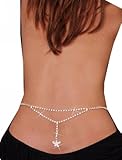 WIIPU NEW SEXY SILVER RHINESTONE BELLY WAIST LOWER BACK CHAIN(C357)