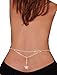 WIIPU NEW SEXY SILVER RHINESTONE BELLY WAIST LOWER BACK CHAIN(C357)