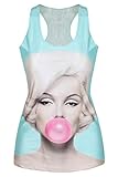 Pink Queen®Sexy Women's Digital Printed Sleeveless Summer Tank Tops